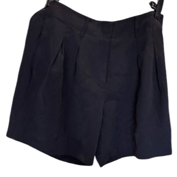 Open Edit High-Waisted Black Pleated Shorts Women's Size 4 - Picture 1 of 9